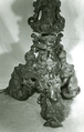Candelabra supported by three female demi-figures, Copper alloy, black patina, Italian, Veneto (?)