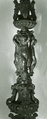 Candelabra supported by three female demi-figures, Copper alloy, black patina, Italian, Veneto (?)