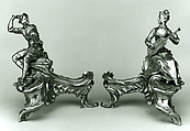 Chenet, Gilt bronze, cast in two parts., French, Paris