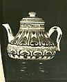 Small covered wine pot or teapot, Chinese  , Qing Dynasty, Kangxi period, Porcelain painted in underglaze blue., Chinese
