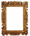 Sansovino-style frame, Pine back frame with lime upper moldings. Gilt; dark red-brown bole, blue background., Venetian