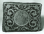 Apparel Made into a cushion, Silk; metal; paper; linen, Italian or Spanish