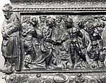 Cassone, Walnut, carved and partially gilded, iron., Italian, Rome