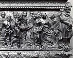 Cassone, Walnut, carved and partially gilded, iron., Italian, Rome