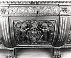 Cassone, Walnut, carved and partially gilded., Italian