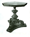 Octagonal table, Walnut., Italian