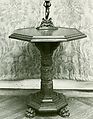 Octagonal table, Walnut, maple., Italian (?) or possibly United States (New York?)