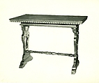 Trestle table, Walnut, maple, poplar., Italian (?)