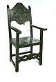 High-back chair (pair with 1975.1.1999), Various hardwoods, bone and ivory., Northern Africa  (Morocco?) or Syrian (?)