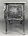 Commode, Attributed to Léonard Boudin (French, 1735–1807, master 1761)  , and, Oak and pine veneered with stained maple, tulipwood, amaranth, and holly stringing, with marquetry of stained, shaded, and engraved maple, mahogany, amaranth, barberry and other marquetry woods; gilt-bronze mounts; marble top; brass rollers.