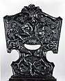 Side chair (sgabello, pair with 1975.1.2037), Walnut, carved., Italian
