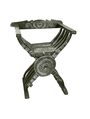 Folding armchair (sedia a Savonarola), Walnut, carved., Italian (or Spanish?)