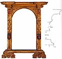 Part of a tabernacle frame, Poplar. Yellow bole, red and blue color., Flemish, Antwerp (?)