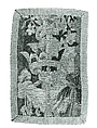 Two border fragments, Tapestry weave in wool with highlights in off-white silk.  Modern light yellow woven tape on b, France or the Netherlands