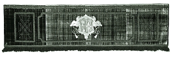 Valance with Chigi coat of arms, Red silk cut velvet appliqued with linen and silk rep weave outlined with couched gilt and cotton cording ending in tassels., Italian
