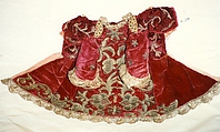 Christ Child's dress, silk; linen; metal; cardboard; cotton, Italian