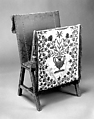 Portfolio stand and cover, Silk; metal; wood, American, United States (New York ?)