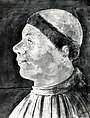 Profile Portrait of Bishop Antonius Campanus of Agram (Zagreb), Possibly French, Opaque copper-colored wash with pen and ink details against a black background, French or Italian