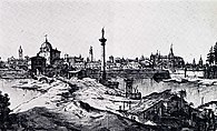 Imaginary View of Padua, Bernardo Bellotto (Italian, Venice 1722–1780 Warsaw), Pen and black ink, gray wash