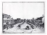 View of Mestre, Bernardo Bellotto (Italian, Venice 1722–1780 Warsaw), Pen and brownish black ink, gray wash, over traces of graphite