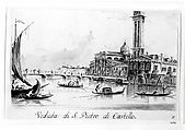 San Pietro di Castello, Giacomo Guardi (Italian, Venice (?) 1764–1835 Venice (?)), Pen and brown ink, gray wash