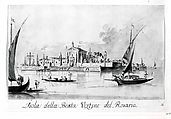 The Island of the Beata Vergine del Rosario, Giacomo Guardi (Italian, Venice (?) 1764–1835 Venice (?)), Pen and brown ink, gray wash