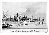 The Island of San Francesco del Deserto, Giacomo Guardi (Italian, Venice (?) 1764–1835 Venice (?)), Pen and brown ink, gray wash