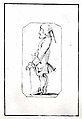 Caricature of a Man Carrying a Stick, Standing in Profile to the Left, Giovanni Battista Tiepolo (Italian, Venice 1696–1770 Madrid), Pen and black ink, gray wash
