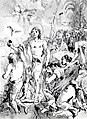 The Baptism of Christ (with Christ Half-Kneeling at Left, His Back Turned, and the Baptist Full-Faced at Center, Looking Up), Giovanni Domenico Tiepolo (Italian, Venice 1727–1804 Venice), Pen and brown ink, brown-gray wash