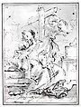 Saint Anthony of Padua with the Christ Child, in an Interior, Giovanni Domenico Tiepolo (Italian, Venice 1727–1804 Venice), Pen and brown ink, brown wash
