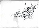 Actaeon, Changed into a Stag, Attacked by One of His Own Hounds, Giovanni Domenico Tiepolo (Italian, Venice 1727–1804 Venice), Pen and brown ink, brown wash