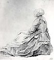 Seated Woman in Profile, Nicolas Bernard Lépicié (French, Paris 1735–1784 Paris), Red and black chalk