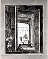 View of the Campidoglio with the Statue of Marcus Aurelius, Hubert Robert (French, Paris 1733–1808 Paris), Pen and black ink, brush and watercolor over red chalk counterproof.