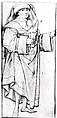 Standing Scholar (Prophet?) Turned to the Right (Recto); Standing Scholar (Prophet?) Turned to the Left (Verso), Germany, Middle Rhine (ca. 1460–1470), Pen and carbon black ink, traces of black chalk underdrawing, on paper prepared with sanguine wash, Germany, Middle Rhine