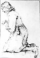 A Praying Youth, Attributed to Anthonie van Borssom (Dutch, Amsterdam 1630/31–1677 Amsterdam), Pen and brown ink.