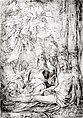 The Lamentation of Christ, Circle of Hans Baldung Grien (German, 1484–1545), Pen and brush and gray brown ink., German