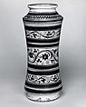 Apothecary jar (albarello), Maiolica (tin-glazed earthenware), Italian, Faenza or Pesaro