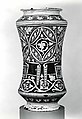 Apothecary jar (albarello), Maiolica (tin-glazed earthenware), Italian, probably Faenza