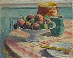 Compote of Peaches and Pears, with Pitchers, on a Table, Albert André (French, Lyons 1869–1954 Laudun), Oil on canvas