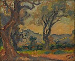 View of Cagnes, Georges d&#39;Espagnat (French, 1870–1950), Oil on cradled canvas, mounted on wood