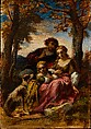 Figures and a Dog in a Landscape, Narcisse-Virgile Diaz de la Peña (French, Bordeaux 1808–1876 Menton), Oil on wood