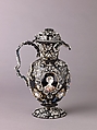 Ewer, Jacques Nouailher (French, Limoges 1605–1674 Limoges), Painted enamel on
copper, partly gilt; paste gems.