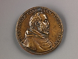Portrait medal of Cardinal Alessandro Farnese (obverse); Il Gesù (reverse), Giovanni V. Melon (Italian, active ca. 1570–90), Bronze (Copper alloy with a warm
brown patina).