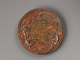 Portrait medal of Cristoforo Madruzzo (obverse); Landscape with a Female Figure Pointing to the Sun (reverse), Pietro Paolo Galeotti ("Il Romano") (Italian, Monte Rotondo 1520–1584 Florence), Bronze (Copper alloy with reddish
brown cuprite patina).