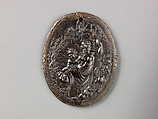 Venus and Cupid, possibly Paul Hubner (active after 1582–1614)  , Augsburg, Copper alloy with a light brown patina under a dark lacquer patina; pierced at the top., German, Augsburg