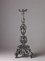 Candelabra Supported by Putti, Workshop of Niccolò Roccatagliata (Italian, born Genoa, active 1593–1636), Copper alloy,  with a black lacquer or wax patina., Italian, Venice