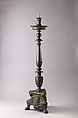 Candelabra (pair with .1385), Copper alloy with a deep green to black patina., Italian, Venice (?)