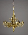 Chandelier with tabernacle (Kapellenkrone), Brass, South Netherlandish, Dinant (?)