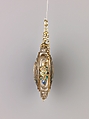 Devotional pendant, Cut and polished, reverse-painted, reverse-gilt, and reverse-silvered rock crystal; gold wire; gold; enamel; Assembled., Italian, Lombardy or possibly the Veneto