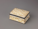 Snuffbox with Trellis Patterns, Enameled copper with silver rims, French